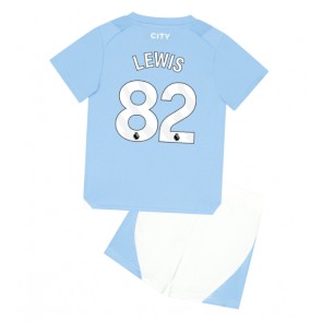 Manchester City Rico Lewis #82 Hemmaställ Barn 2023-24 Kortärmad (+ Korta byxor)